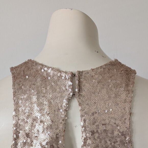 Free People - "Liquid Shine" Gold Sequin Drop Waist Mini Dress - Size S - Picture 5 of 7